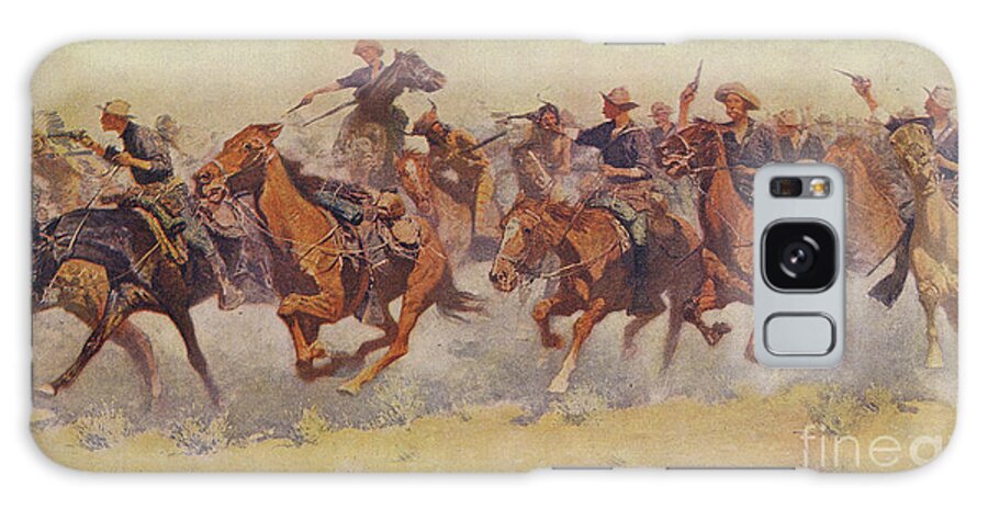The Charge Galaxy Case featuring the painting The Charge by Frederic Remington
