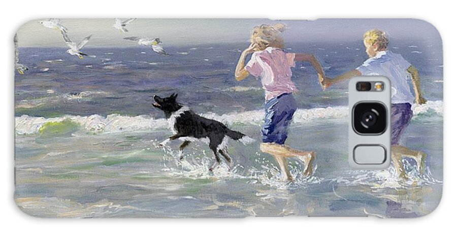 Seaside; Children Galaxy Case featuring the painting The Chase by William Ireland