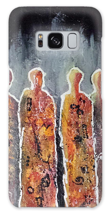 Abstract People Galaxy Case featuring the painting The Committee by Elise Boam