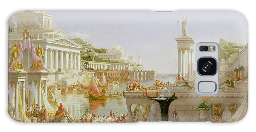 Civilisation; Ideal; Classical; Monument; Architecture; Column; Fountain; Hudson River School; The Course Of Empire: The Consummation Of The Empire Galaxy Case featuring the painting The Course of Empire - The Consummation of the Empire by Thomas Cole