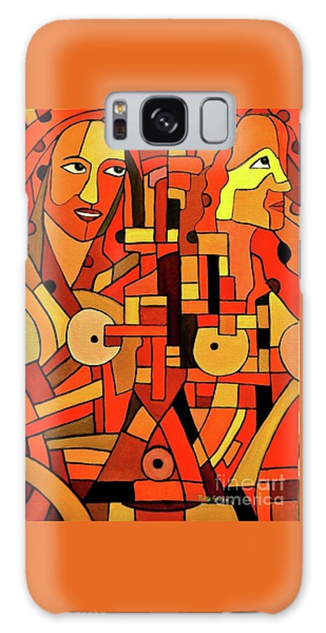 The Desire To Play In Red Galaxy Case featuring the painting The desire to play in red by Plata Garza