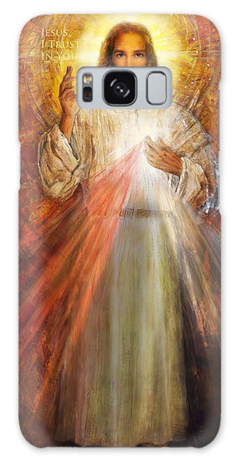 Divine Mercy Image Galaxy Case featuring the painting The Divine Mercy, Jesus I Trust in You - 2 by Terezia Sedlakova