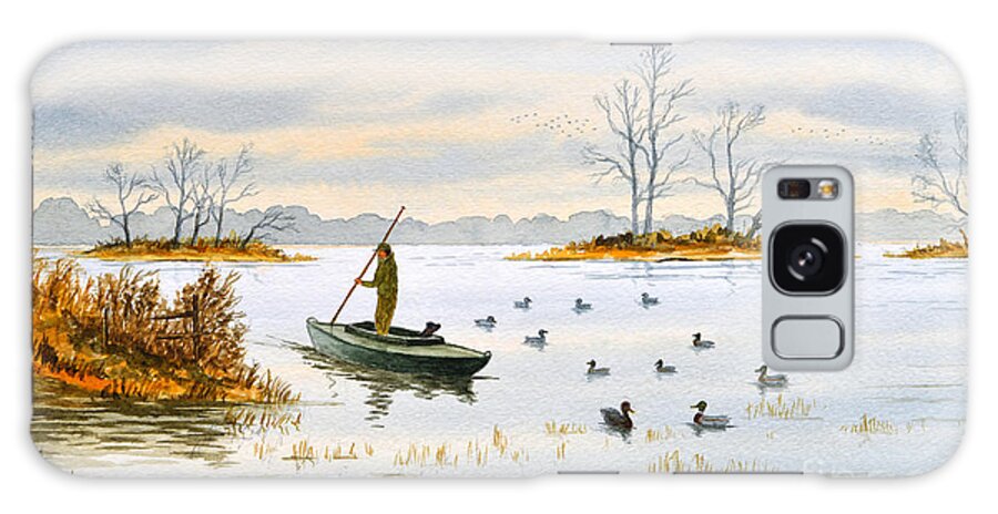 Duck Hunting Galaxy Case featuring the painting The Duck Blind Isalnd by Bill Holkham
