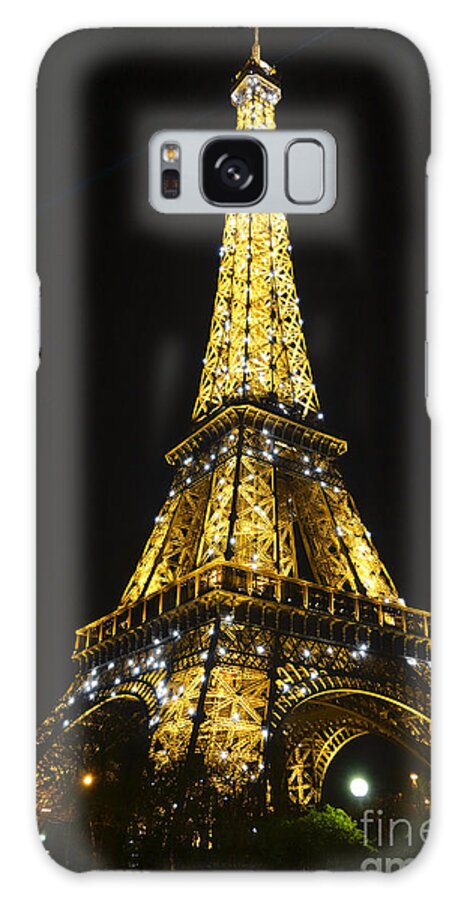 Eiffel Tower Galaxy S8 Case featuring the photograph The Eiffel tower at night illuminated, Paris, France. by Perry Van Munster