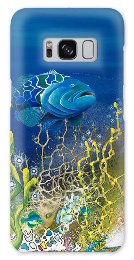  Beach House Galaxy Case featuring the painting The Emerald Grouper by Lee Pantas