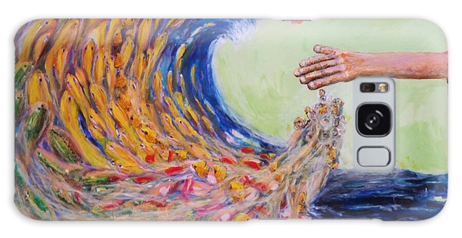 Aquatic Life Galaxy Case featuring the painting The evolution of an idea Trascendence by Bachmors Artist