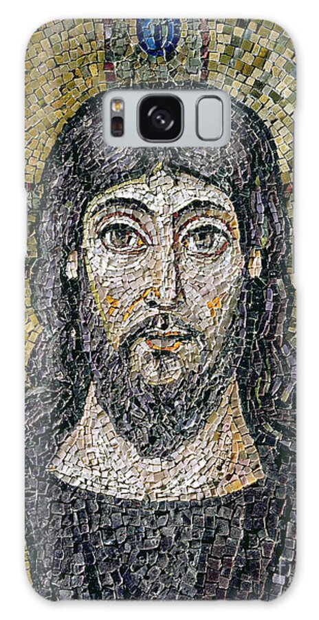 Jesus Galaxy Case featuring the relief The face of Christ, mosaic by Byzantine School