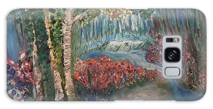 Summer Galaxy Case featuring the painting The Four Seasons of the 3 Birch Trees - Summer by Susan Grunin