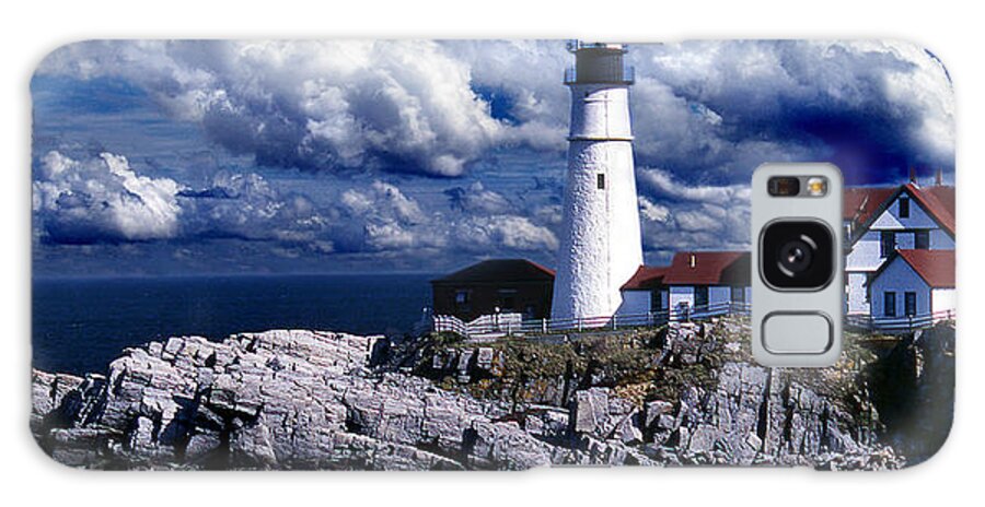 Maine Lighthouses Galaxy Case featuring the photograph The Front At Portland Head by Skip Willits