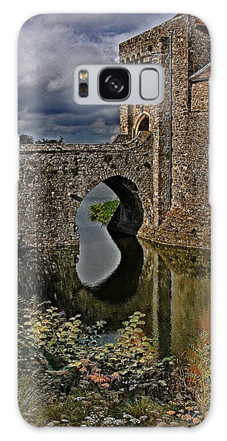 Moat Galaxy Case featuring the photograph The Gatehouse and Moat at Leeds Castle by Chris Lord