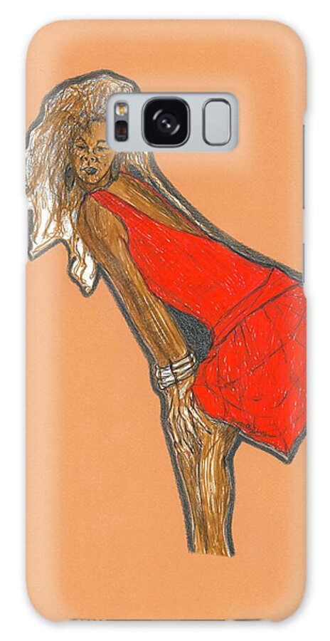 Girl Galaxy Case featuring the mixed media The Girl by Michelle Gilmore