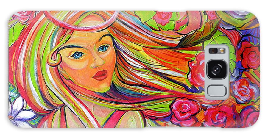 Children's Galaxy Case featuring the painting The Girl with the Flowers in her Hair by Jeanette Jarmon