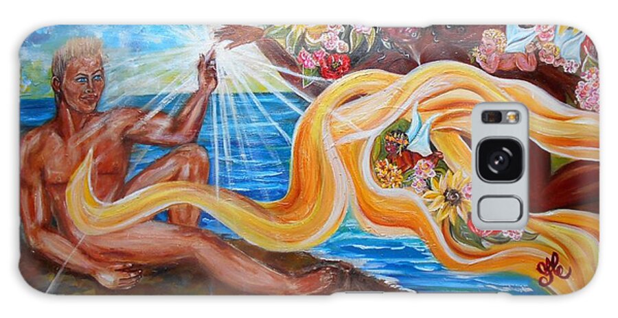 Goddess Galaxy Case featuring the painting The Goddess by Yesi Casanova