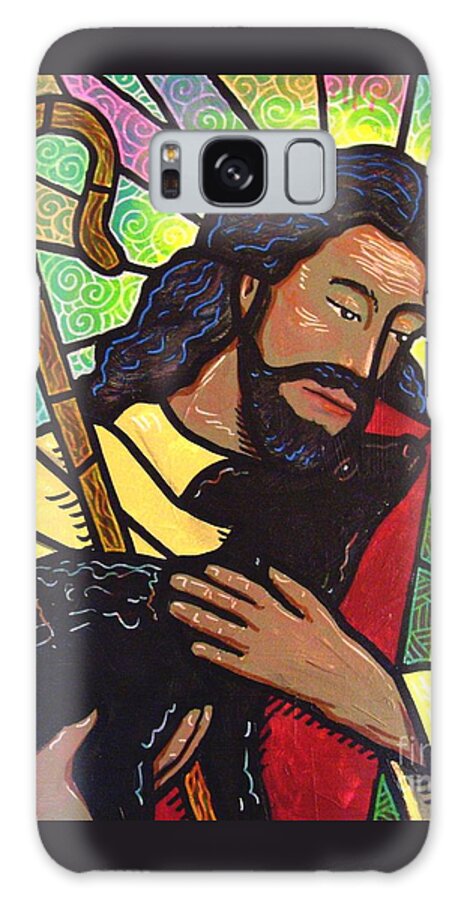 Jesus Galaxy Case featuring the painting The Good Shepherd - practice painting two by Jim Harris