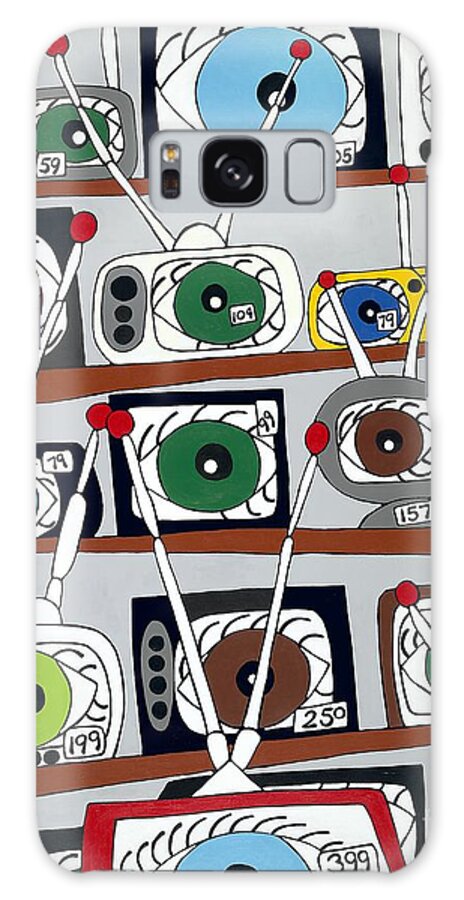 Tv Galaxy S8 Case featuring the painting The Hungry Eye by Rojax Art