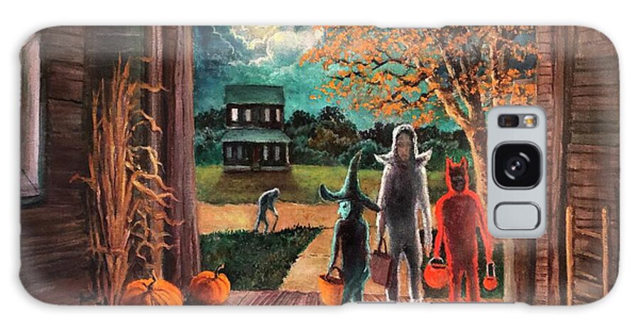 Halloween Galaxy Case featuring the painting The Intruder by Rand Burns