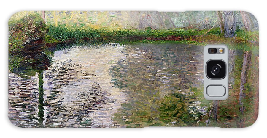 The Lake At Montgeron By Claude Monet (1840-1926) Galaxy Case featuring the painting The Lake at Montgeron by Claude Monet