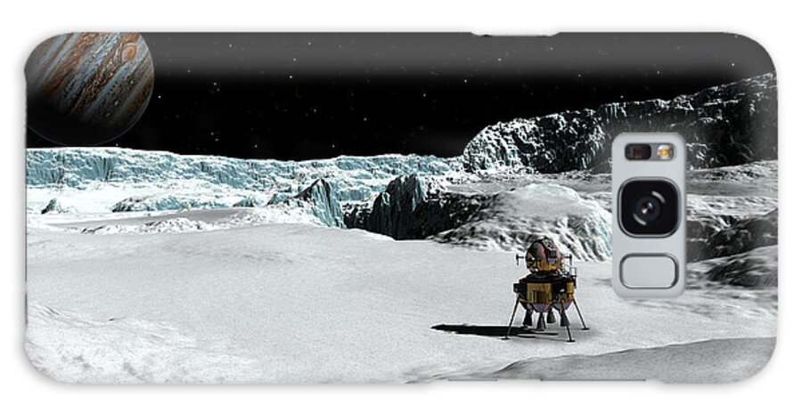 Spaceship Galaxy Case featuring the digital art The Lander Ulysses on Europa by David Robinson