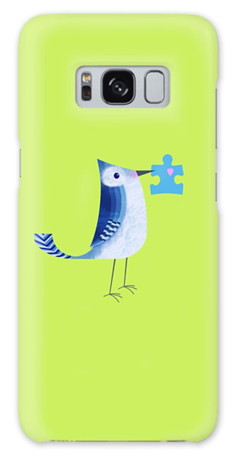 Bird Galaxy Case featuring the digital art The Letter Blue J by Valerie Drake Lesiak