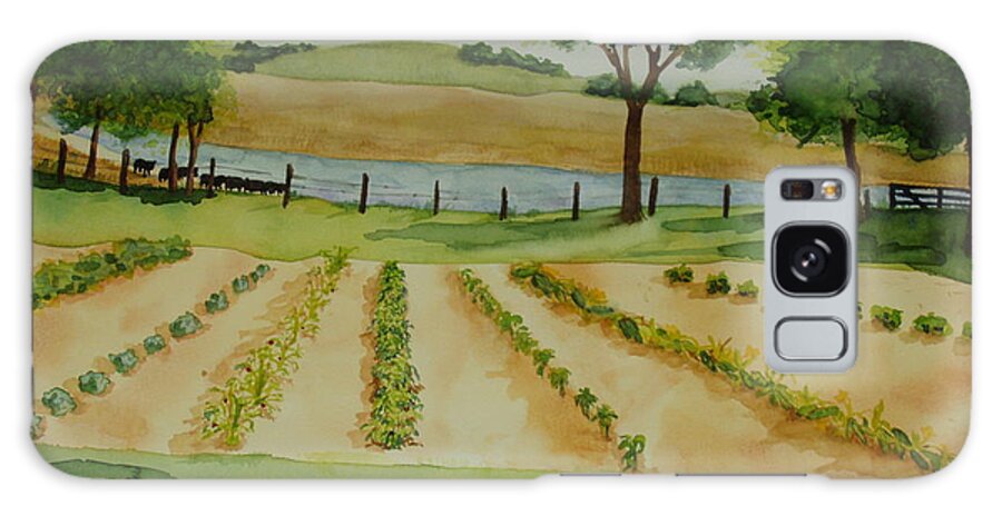 Landscape Galaxy Case featuring the painting The Mangan Farm by Vicki Housel
