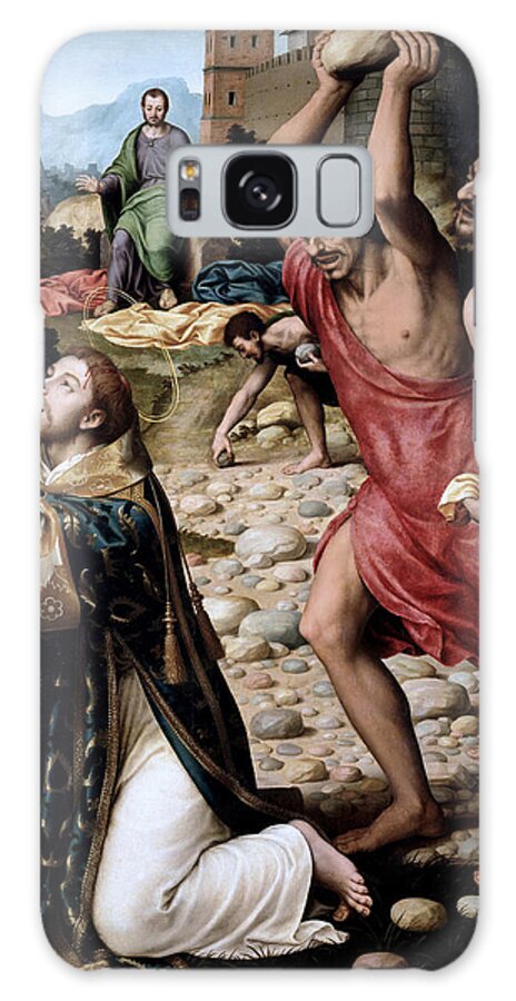Juan De Juanes Galaxy Case featuring the painting The Martyrdom of Saint Stephen by Juan de Juanes