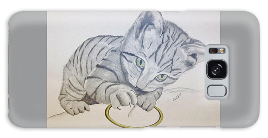 Cat Galaxy Case featuring the drawing Kitten Sheela by Rick Bennett