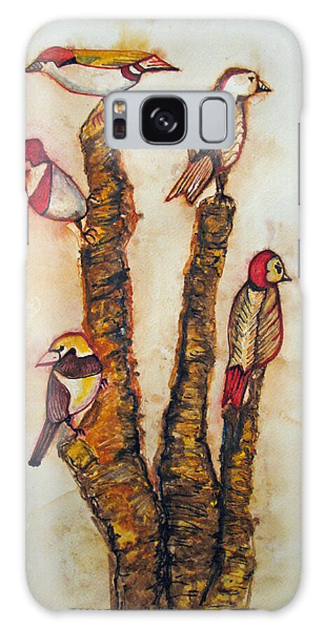 Birds Galaxy Case featuring the painting The Night Watchers by Patricia Arroyo