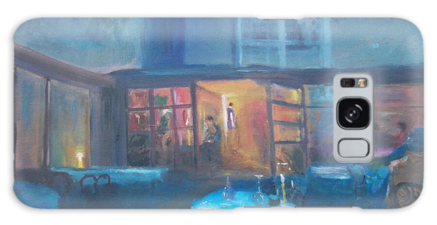 Moonlight Galaxy Case featuring the painting The Nightly Diners by Susan Esbensen
