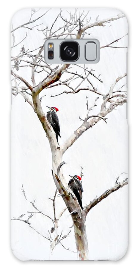 Pileated Woodpecker Galaxy Case featuring the photograph The Pileated Pair by Benanne Stiens