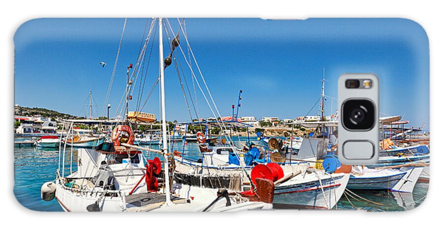 Fishermen Galaxy Case featuring the photograph The port of Souvala in Aegina island - Greece by Constantinos Iliopoulos