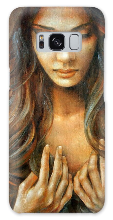 Nude Prints Galaxy S8 Case featuring the painting The prayer by Arthur Braginsky