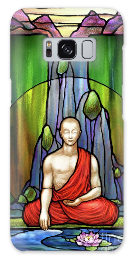 Buddha Galaxy Case featuring the digital art The Praying Monk by Randy Wollenmann