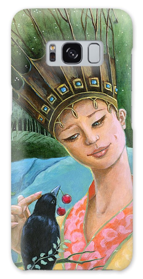 Crow Galaxy Case featuring the painting The Princess and the Crow by Terry Webb Harshman