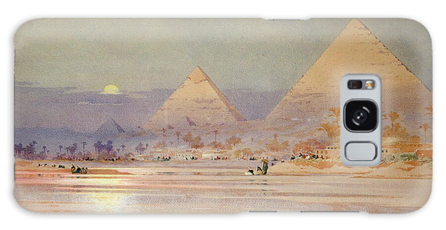 #faatoppicks Galaxy Case featuring the painting The Pyramids at dusk by Augustus Osborne Lamplough