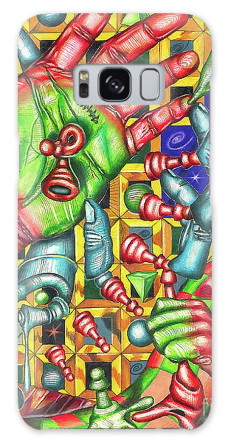 Chess Galaxy S8 Case featuring the drawing The Quantum Mechanics of Chess and Life by Justin Jenkins