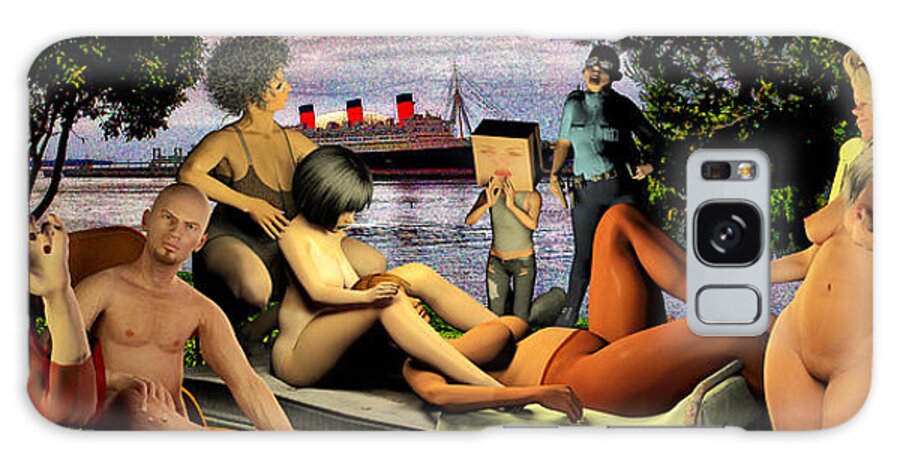 Long Beach Galaxy Case featuring the digital art The Queen Mary is Haunted by Bob Winberry