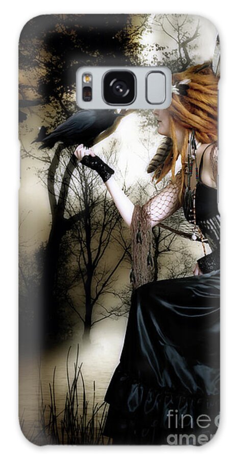 Nevermore Galaxy Case featuring the digital art The Raven by Shanina Conway