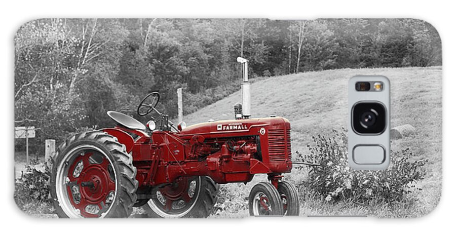 Tractor Galaxy Case featuring the photograph The Red Tractor by Aimelle Ml