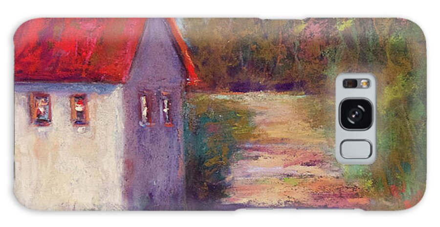 Cabin Galaxy Case featuring the pastel The Road Behind by Joyce Guariglia