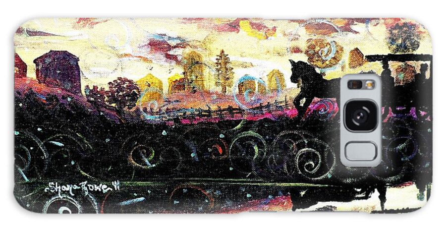 Horse And Buggy Galaxy Case featuring the painting The Road to Home by Shana Rowe Jackson