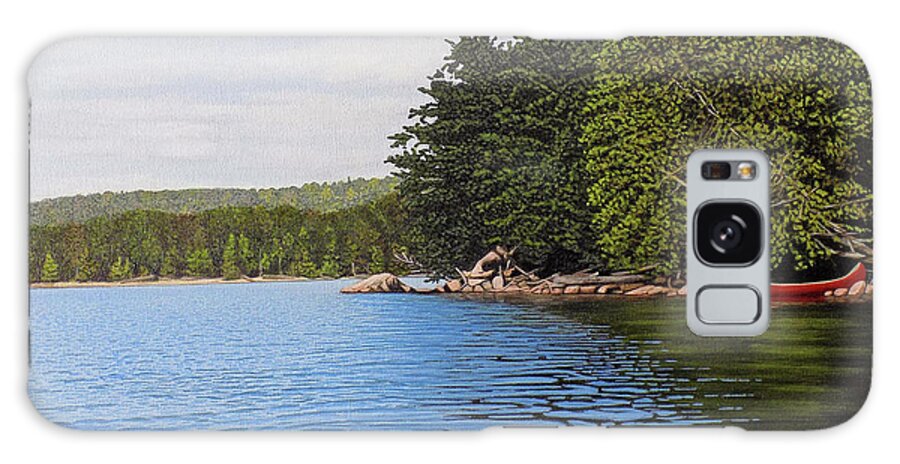 Rocks Galaxy Case featuring the painting The Rock at Goldstein's Moose Lake by Kenneth M Kirsch