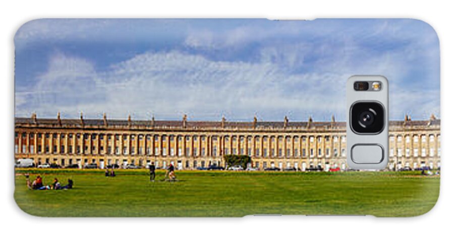 Bath Galaxy Case featuring the photograph The Royal Crescent Panorama by Laura Tucker