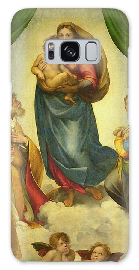 The Sistine Madonna Galaxy Case featuring the painting The Sistine Madonna by Raphael Sanzio