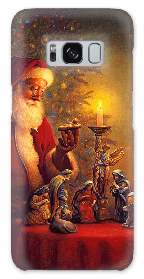 Santa Claus Galaxy Case featuring the painting The Spirit of Christmas by Greg Olsen