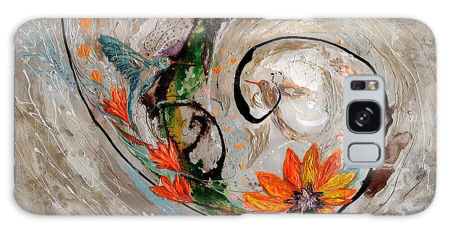 Light Background Galaxy Case featuring the painting The Splash Of Life 25 by Elena Kotliarker