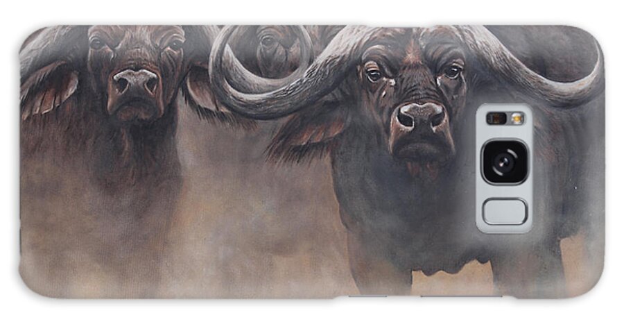 African Buffalo Galaxy Case featuring the painting The Stand by Tammy Taylor
