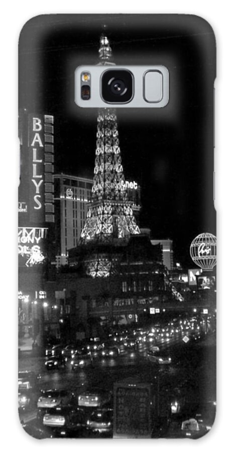Las Vegas Strip Galaxy Case featuring the photograph The Strip by night b-w by Anita Burgermeister