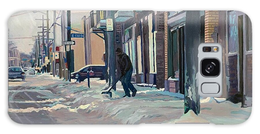 A Trip In The Inner City Galaxy Case featuring the painting The Sun and The Snow by David Buttram