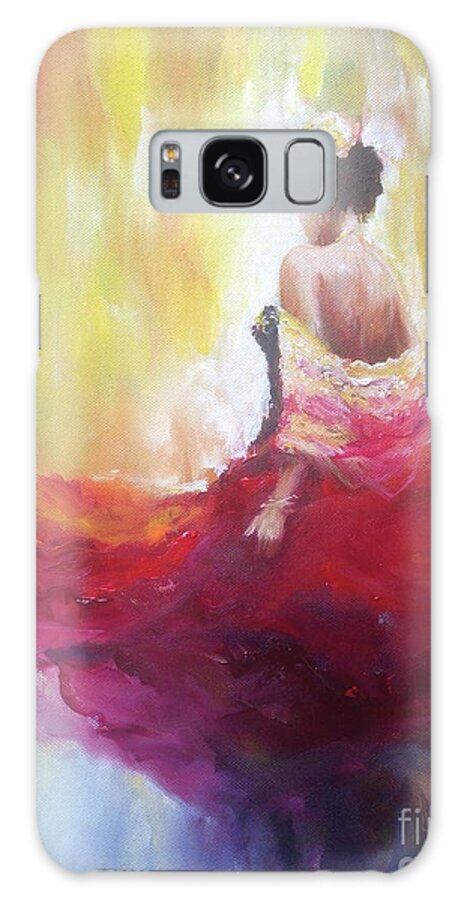 Red Galaxy Case featuring the painting The Swish of her skirts.. by Lizzy Forrester