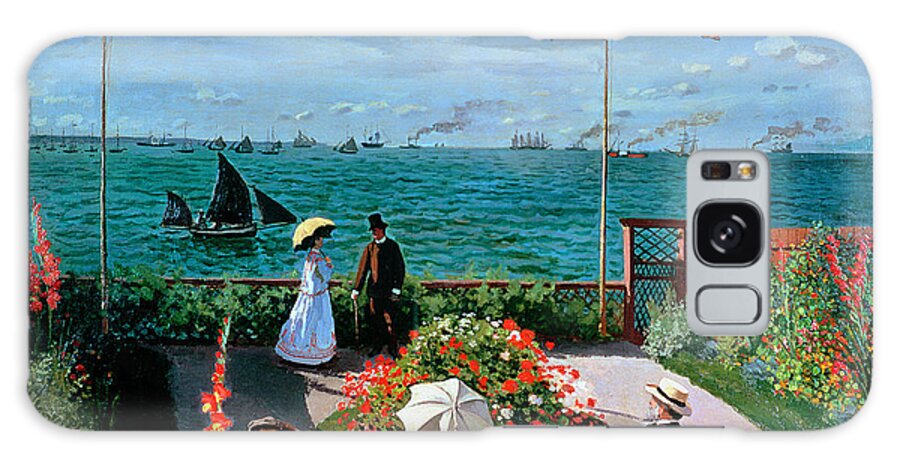 Claude Monet Galaxy Case featuring the painting The Terrace at Sainte Adresse by Claude Monet